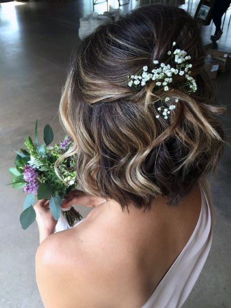 Short Haired Female With Wedding Headpiece