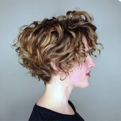 Short Hairstyle Wedge Back And Curls Throughout