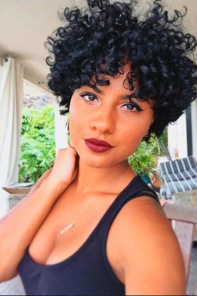 Short Hairstyles For Black Women Messy Tight Curls