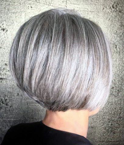Short Hairstyles For Older Women All Grey Stunning Color