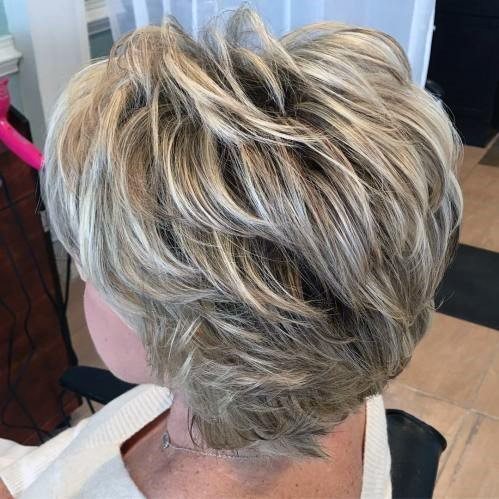 Short Hairstyles For Older Women Feathered Pixie Blonde