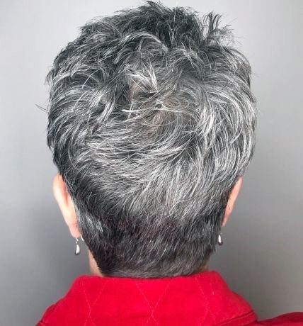 Short Hairstyles For Older Women Textured Grey Style