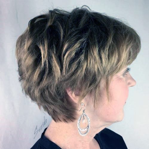 Short Hairstyles For Women Over 60 Brown Textured Pixie