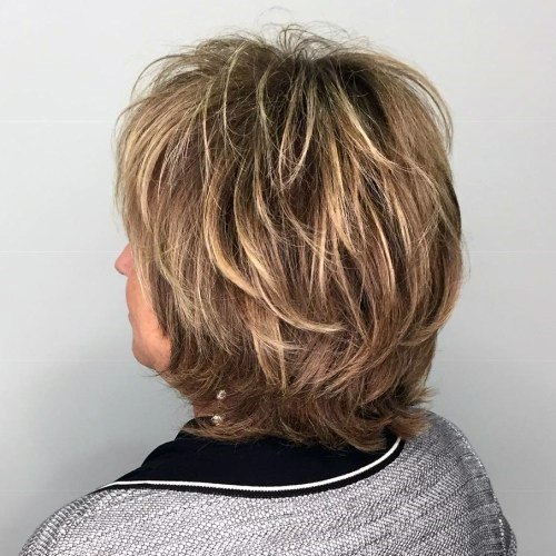 Short Layers Blonde Highlights Hairstyles For Women Over 50