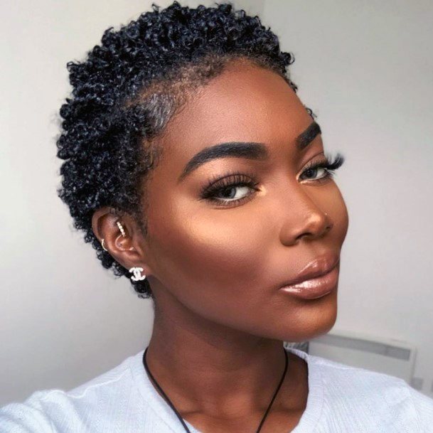 Short Natural Hairstyles For Black Women Curly Pixie Hot