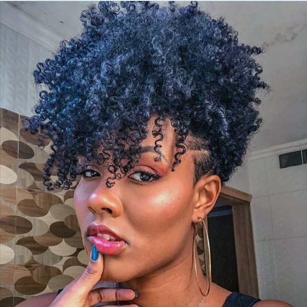 Short Natural Hairstyles For Black Women Hot Curly Side Shaved