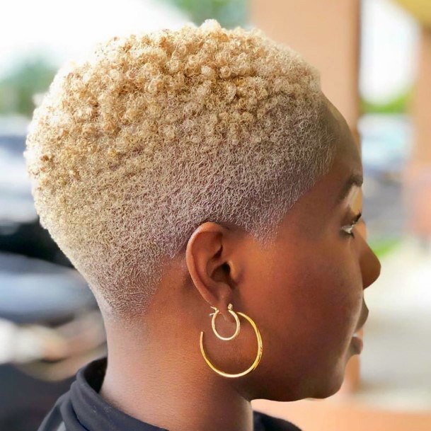 Short Natural Hairstyles For Black Women Tapered Blonde Pixie