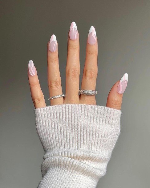 Short Pink And White Nail Design Inspiration For Women