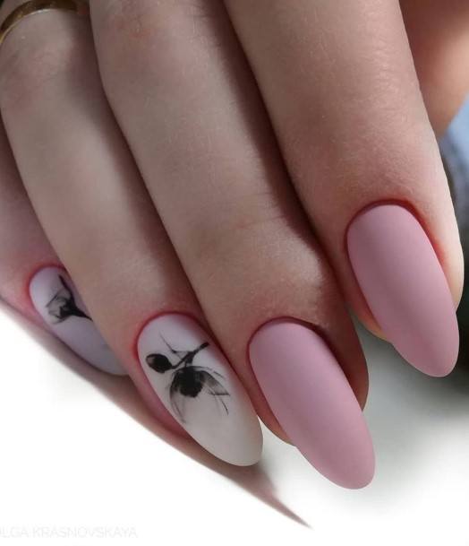 Short Pink And White Womens Feminine Short Pink And White Nails