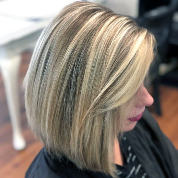 Short Professional Highlight Ashy Blonde Short Lob Bob Shoulder Length Fresh Cute Hair Sleek Straight Lush