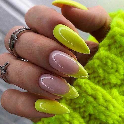 Short Yellow Nail For Ladies