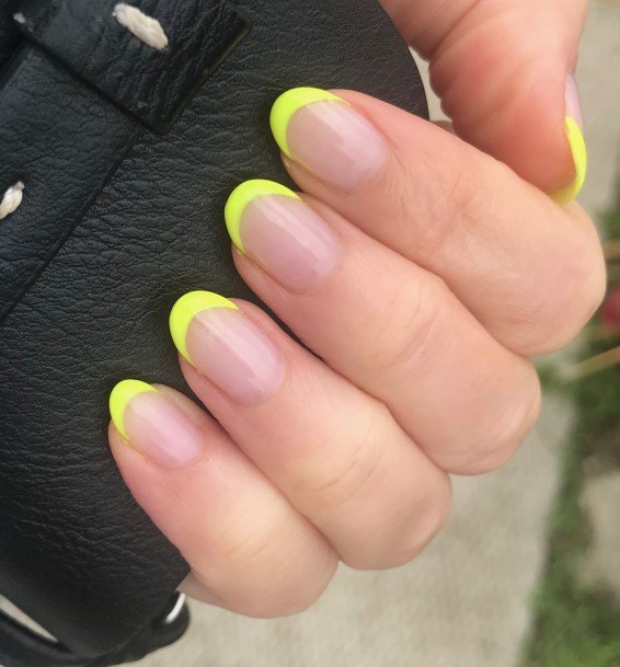 Short Yellow Womens Feminine Short Yellow Nails