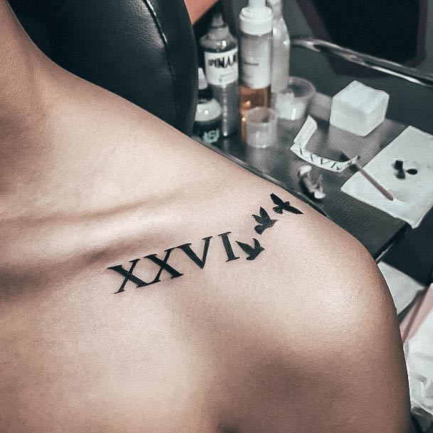 Shoulder Adorable Tattoo Inspiration Roman Numeral For Women