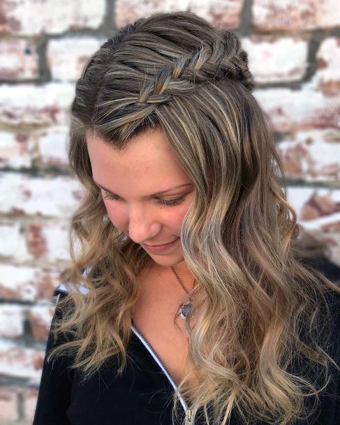 Shoulder Length Hair On Girl With Inverted Side Braid