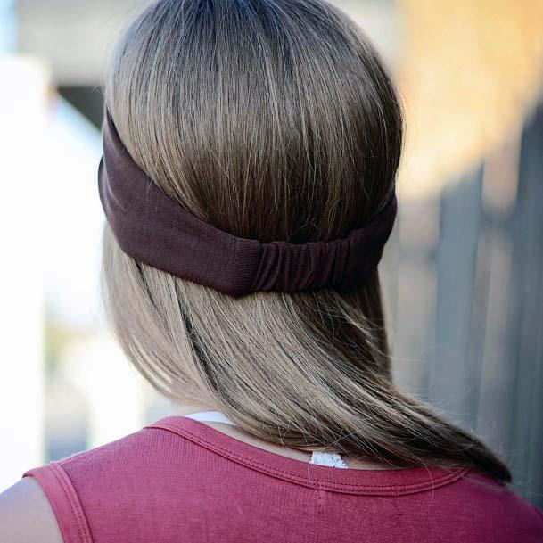 Shoulder Length Straight Hair With Burgundy Headband