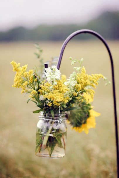 Shpereds Hook And Yellow Flowers Wedding