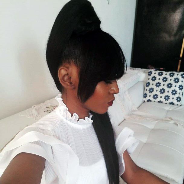 Side Bangs Ponytail Hairstyles For Black Women