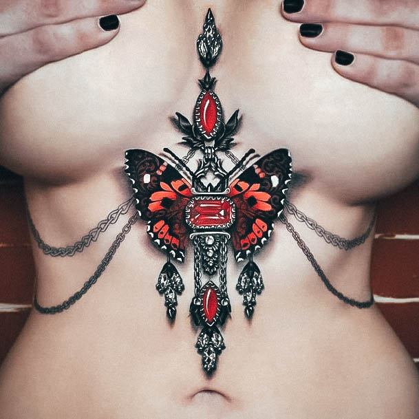 Side Boob Female Tattoo Designs