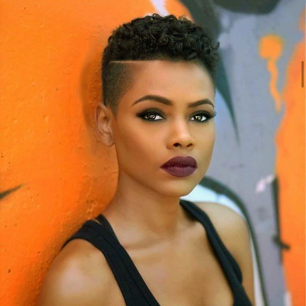 Side Buzz Cute Pixie Short Natural Hairstyles For Black Women 