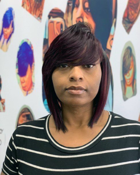 Side Swept Bangs Bob Hairstyles For Black Women