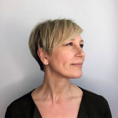 Side Swept Bangs Pixie Hairstyles For Women Over 50