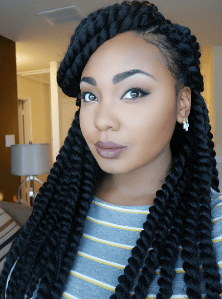 Side Swept Braided Crochet Hairstyles For Black Women
