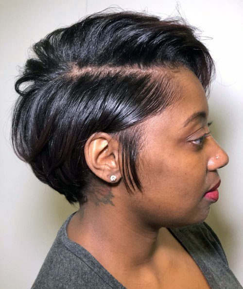 Side Swept Voluminous Short Hairstyles For Black Women