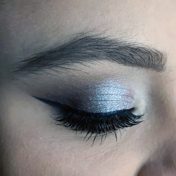 Silver And Brown Eyeshadow Women