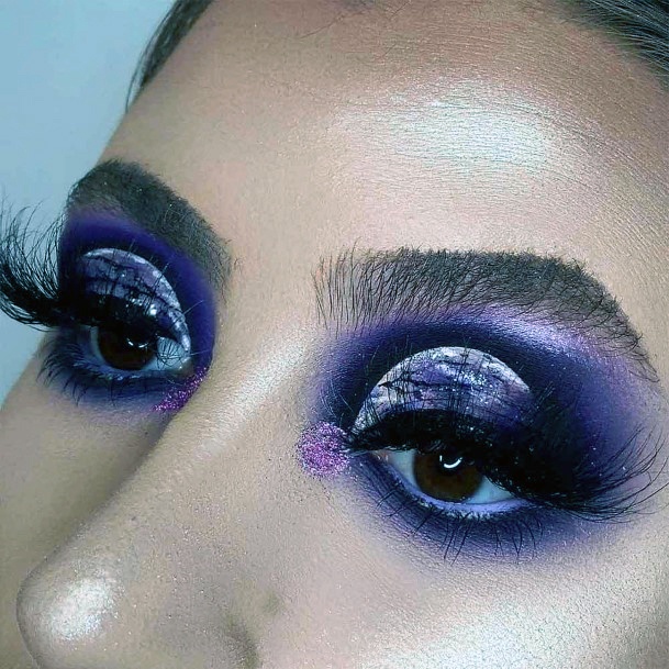 Silver And Dark Purple Eyeshadow For Women