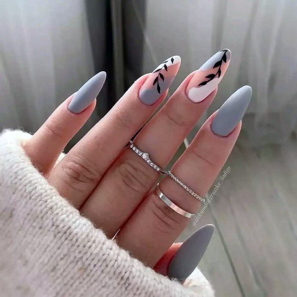 Silver Dress Female Nail Designs