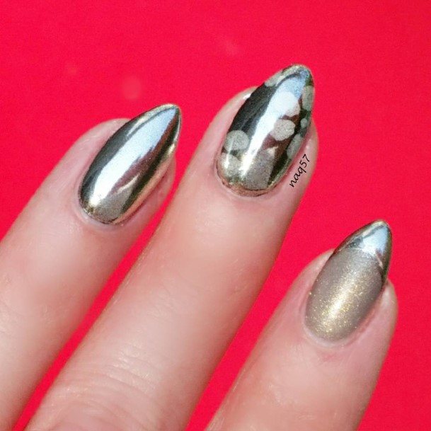 Silver French Tip Female Nail Designs