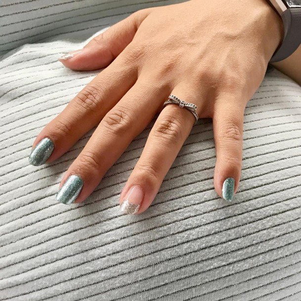 Silver French Tip Nail For Ladies