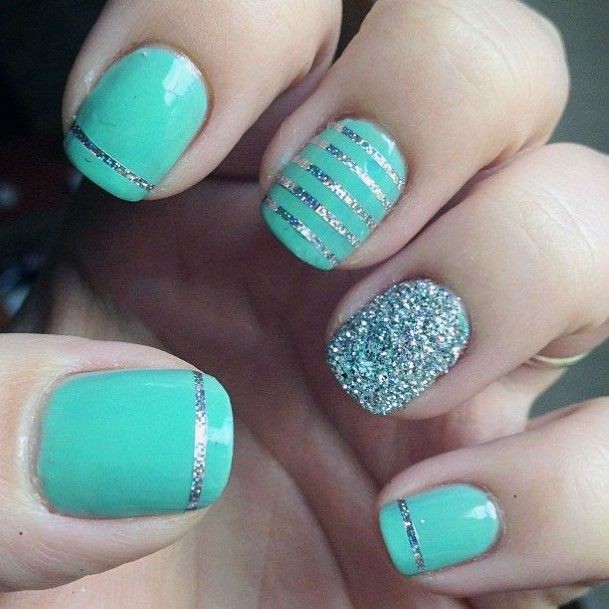 Top 60 Best Mint Nails For Women Cool Green Design Ideas