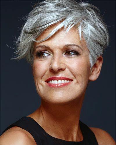 Silver Messy Pixie Short Hairstyles For Older Women