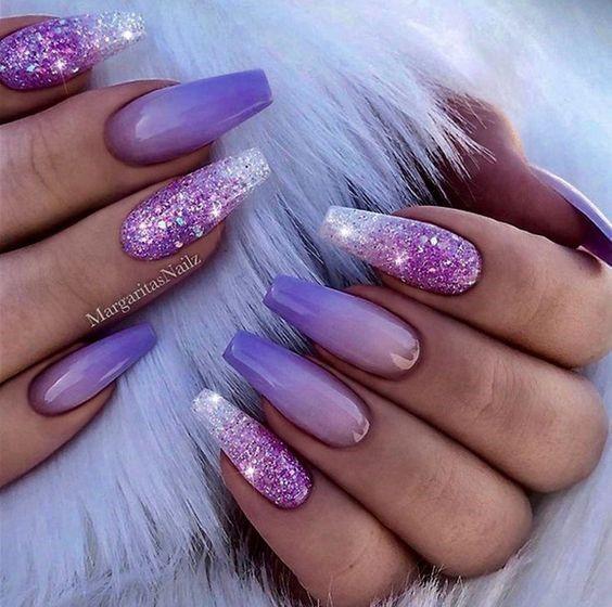 Silver Ombre Girls Nail Ideas