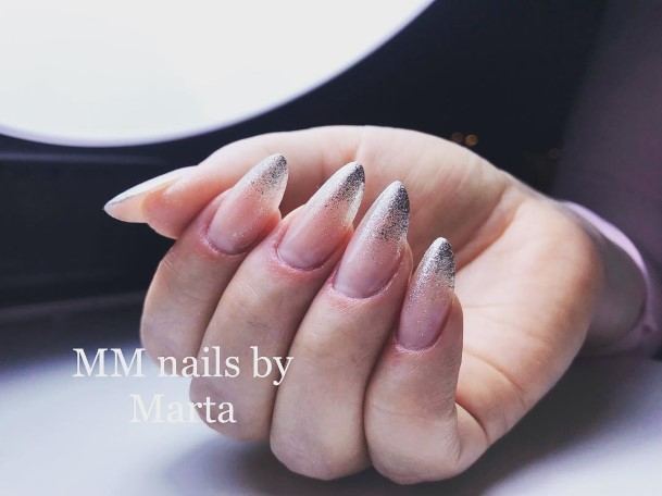 Silver Ombre Womens Nail Designs