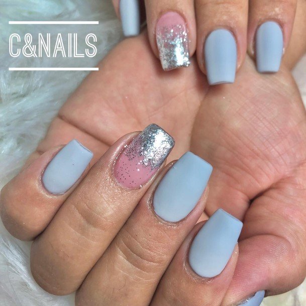 Silver Ombre Womens Nail Ideas