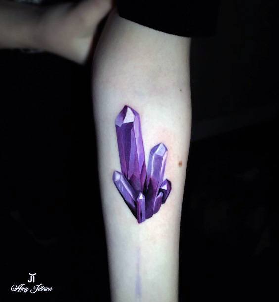 Simple Amethyst Tattoo For Women