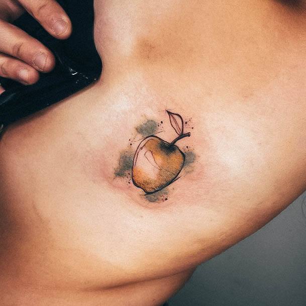 Simple Apple Tattoo For Women