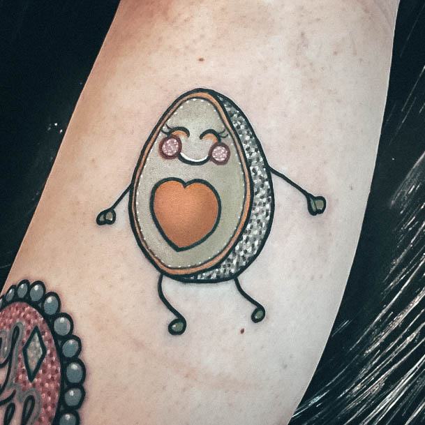 Simple Avocado Tattoo For Women