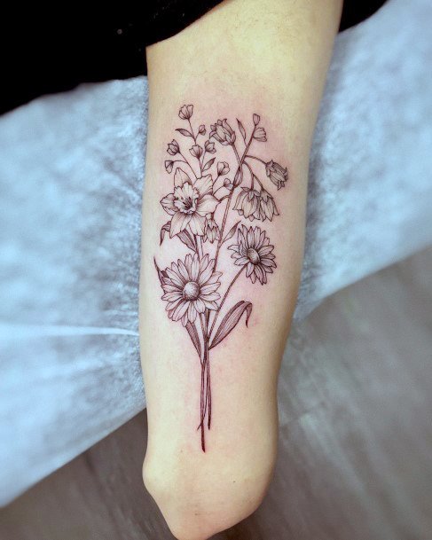 Simple Babys Breath Tattoo For Women