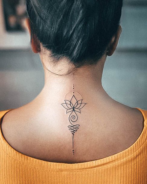 Simple Back Of Neck Tattoo For Women