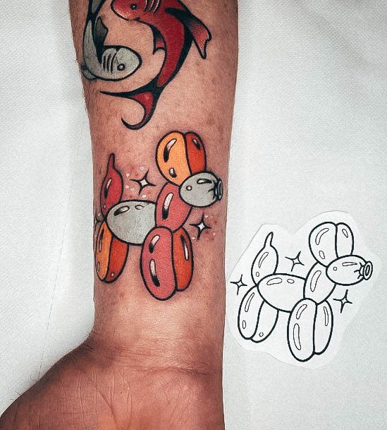 Simple Ballon Animal Tattoo For Women