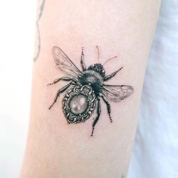 Simple Bee Tattoo For Women