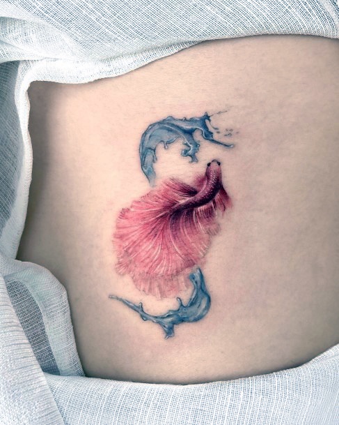 Simple Betta Fish Tattoo For Women