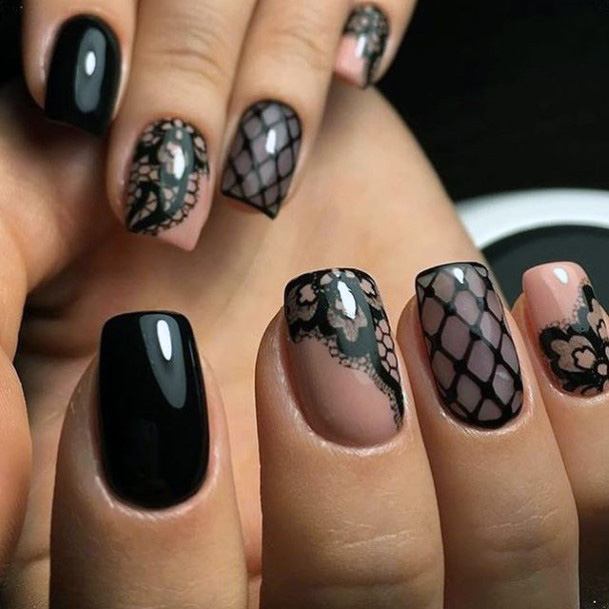 Simple Black Dress Nail For Women