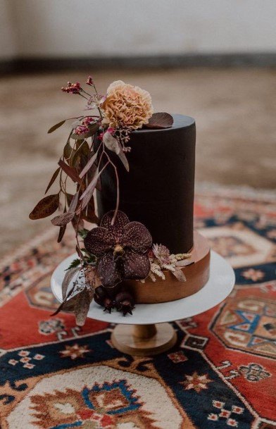 Simple Black Wedding Cake