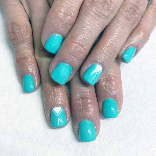 Simple Blue Square Nail Summer Ideas