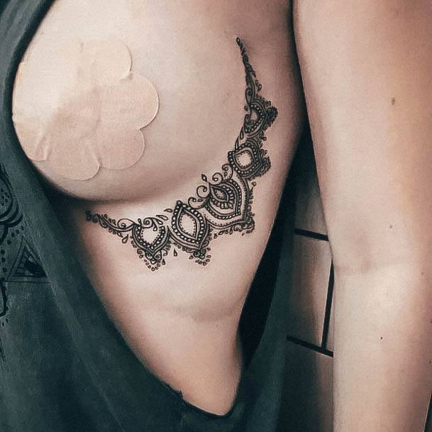 Simple Boob Tattoo For Women