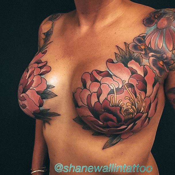 Simple Breast Cancer Tattoo For Women